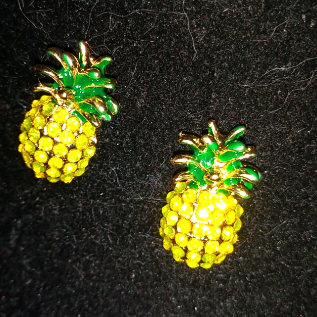 Yellow Crystal Pineapple Earrings
